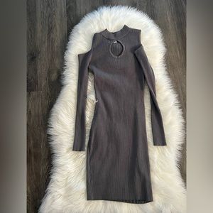 Gray long sleeve dress